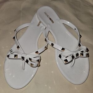 NWOT studded flip flops